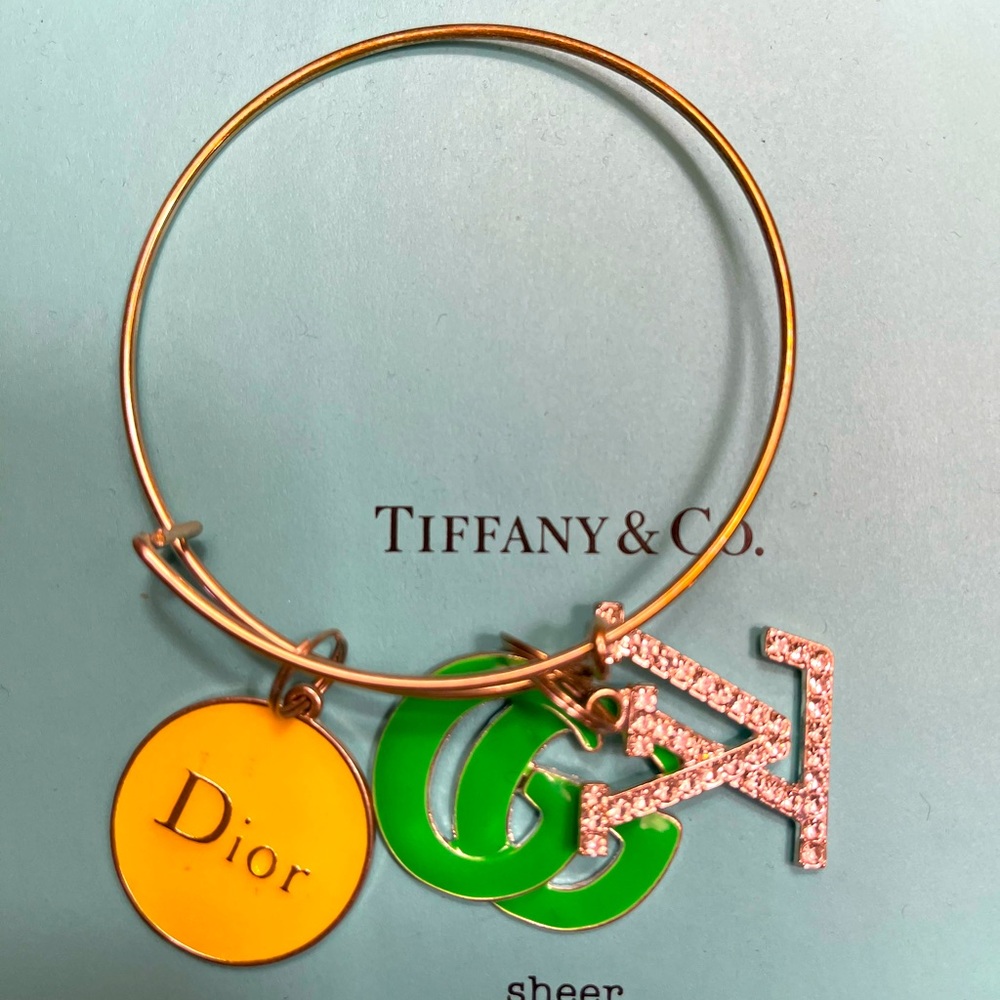 Yellow and Green Fashion Bangle Charm Bracelet